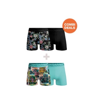 
<p>Ervaar ultiem comfort en stijl met Muchachomalo katoenen boxershorts. Gemaakt van hoogwaardig katoen, bieden deze boxershorts een ongeëvenaarde zachtheid. Het ademende materiaal zorgt voor een fris gevoel de hele dag door, terwijl de nauwsluitende pasvorm optimale ondersteuning biedt.</p>
<p>Of je nu een actieve dag hebt of ontspant, Muchachomalo boxershorts houden je comfortabel en zelfverzekerd. Kies voor kwaliteit, kies voor Muchachomalo.</p> Materiaal: 95% Cotton / 5% Elastane - 210 gram 
Wasinstructies: Wassen op 30 graden,Niet in de droger,Strijken op matig warme stand (2 stippen) Kleur: Blauw,Zwart,Print