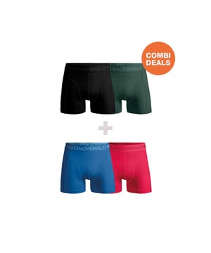 
<p>Ervaar ultiem comfort en stijl met Muchachomalo katoenen boxershorts. Gemaakt van hoogwaardig katoen, bieden deze boxershorts een ongeëvenaarde zachtheid. Het ademende materiaal zorgt voor een fris gevoel de hele dag door, terwijl de nauwsluitende pasvorm optimale ondersteuning biedt.</p>
<p>Of je nu een actieve dag hebt of ontspant, Muchachomalo boxershorts houden je comfortabel en zelfverzekerd. Kies voor kwaliteit, kies voor Muchachomalo.</p> Materiaal: 95% Cotton / 5% Elastane - 210 gram 
Wasinstructies: Wassen op 30 graden,Niet in de droger,Strijken op matig warme stand (2 stippen) Kleur: Blauw,Zwart,Groen,Roze