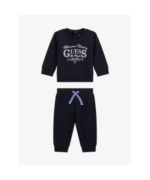 
Tweedelige set van katoen. Sweater: Ronde hals, lange mouwen met manchet en knoopsluitingop de achterkant. Joggingbroek: Elastische tailleband, rechte pijp met manchet en trekkoordsluiting, logoborduursel op de voorkant.

Lengte binnenbeen:
Maat 3/6M: 19 cm
Maat 6/9M: 22 cm
Maat 12M: 25 cm
Maat 18M: 28 cm
Maat 24M: 31 cm