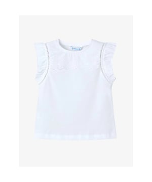
Mayoral meisje t-shirt in de kleur wit met ruches mouwen