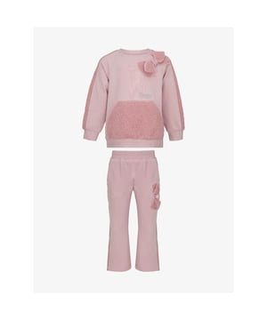 
Exclusieve meisje merkkleding van Daga. Prachtige joggingpak voor meisje in de kleur roze uit de thema Fluffy Chic.