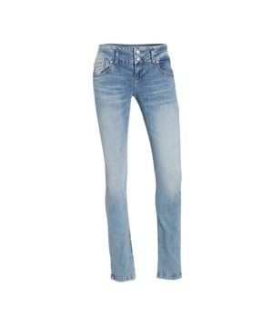 De Zena Jeans uit de huidige LTBcollectie heeft het allemaal. Deze slim fit jeans voor dames van LTB is gemaakt van stretchdenim. Dit 5pocket model heeft een rits en knoopsluiting.  Knoop en ritssluiting Slimfit Riemlussen Low waist 5 Pocket modelMateriaal:98% Katoen  2% ElastaanWasvoorschrift:Machinewas max. Fijnwas 30 graden Celsius. Niet in droger