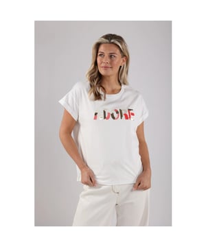 
NKS04000 45 Nukus Femke Shirt Adore Offwhite/Coral  Materiaal: 100% Cotton