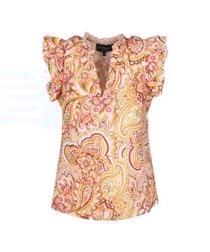 
Deze prachtige top van het merk Elvira Casuals, verkrijgbaar in de opvallende kleur oranje dessin, is een must-have voor elke vrouw. De top heeft een korte mouw en is daardoor perfect voor de warmere dagen. Het materiaal bestaat uit 95% viscose en 5% elastaan, wat zorgt voor een comfortabele en soepele pasvorm. Dankzij het mooie dessin is deze top eenvoudig te combineren met verschillende outfits. Draag hem bijvoorbeeld in combinatie met een jeans en sneakers voor een casual look of met een rok en sandalen voor een meer geklede uitstraling. Deze top mag zeker niet ontbreken in jouw kledingkast. Bestel hem nu  en voeg wat kleur toe aan je garderobe!