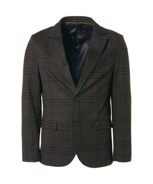 
Blazer jersey stretch check coffee is een colbert van het merk No Excess.