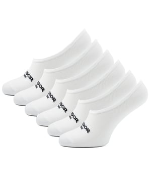 
McGregor New York Footies 6-pack Wit met met anti-slip. Zit gegarandeerd goed!

Een set van 6 paar fijne McGregor New York footies ookwel kousen voetjes genoemd. De footie sok is invisible / onzichtbaar in een sneaker of lage schoen en valt daarom niet op.

Waarom de sok goed blijft zitten
De bovenkant van de footies zijn voorzien van een elastiek zodat ze goed om de voet blijven zitten.
In de hiel is een siliconen-antislip laag toegevoegd waardoor de sok niet omlaag glijd in je schoenen. Dit is absolute vooruitgang ten opzichte van de normale sneaker of footie sokken.
Productkenmerken
Geweven McGregor New York logo op de voorvoet
De maat is geweven in de zool van de sok zodat u verschillende maten eenvoudig uit elkaar kunt houden.
De sokken zijn gemaakt van een koelend en luchtend mesh materiaal.
De sok is verkrijgbaar in het Zwart met Wit en Wit met Zwart.
Verkrijgbaar in Maat 36-42 en 40-46.
Door de elastische weving sluiten de sokken altijd goed aan. We hebben dit bij 100 verschillende consumenten getest.
De sokken zijn geschikt als dames sok en heren sok.