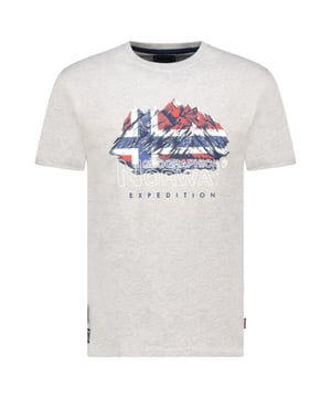 
Heren t-shirt van het merk Geographical Norway. De shirts van Geographical Norway zijn gemaakt van 100% katoen, en hebben een normale pasvorm. Het zachte katoen zorgt voor een heerlijk draagcomfort.