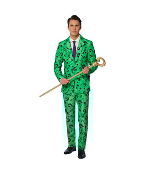 
Raadsel: welke sluwe crimineel vindt het leuk om aanwijzingen achter te laten voor Batman? Uiteraard! Het is The Riddler. Ga stijlvol gekleed als de slimme schurk met dit offici‘le The Riddlerª pak. Het slim fit kostuum bestaat uit een jasje, een broek en een stropdas. De broek heeft een verstelbare tailleband voor een perfecte pasvorm.