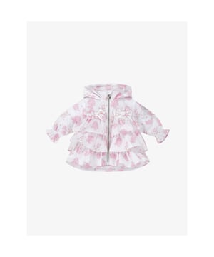 
De Little A by Adee Abbie Zomerjas in de kleur Bright White is een all over print jas met roezels, strikken, capuchon en een ritssluiting. Combineer bij de bijpassende collectie.