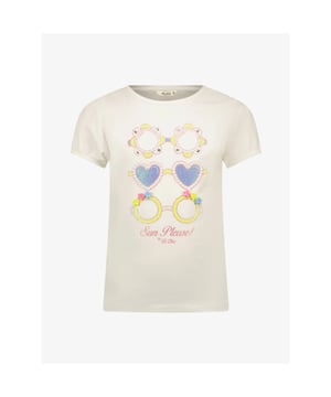 
Het Le Chic Nommy T-shirt in de kleur Off White is een t-shirt met zomerse print en parels gemaakt in biologisch katoen. Daar steelt jouw prinses de show mee.