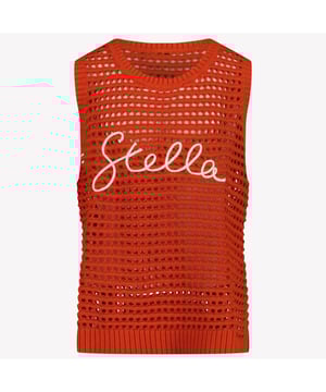 
TW9A42Z1876 421 RED SS25<br>opengebreide top<br><ul>terracotta oranje</ul><ul>geribde manchetten en zoom</ul><ul>zijsplitten</ul><ul>geborduurd logo op de voorkant</ul><ul></ul><ul></ul><ul></ul><ul></ul><ul></ul><ul></ul><br>STELLA MCCARTNEY KIDS