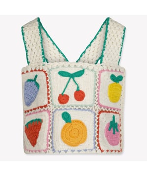 
Stella McCartney TW9A22 kinder t-shirt off white - s25 top crochet - zomer 2025