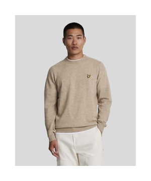 Mens Lyle and Scott Lambswool Blend Crew Neck Jumper in heritage taupeThis thick lambswool blend jumper is the perfect winter warmer. The classic design has minimal detailing apart from a ribbed neckline  hem and cuffs but that’s what makes it so versatile. You can wear it with literally anything is perfect layered under one of our padded gilets.- Round neck- Long sleeves- Ribbed hem  cuffs and neckline- Regular fit- 80% Wool  20% Nylon.  Machine wash delicate wool wash cycle only.- Ref: KN2114V-X320