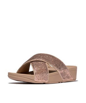 
Lulu Crinkled-Shimmer Cross Slides