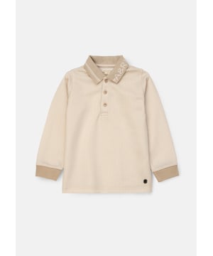 A super smart twist on the long sleeve polo shirt. Crafted from textured tonal herringbone in a versatile   colourway with branded collar detail and branded hardware. it's a polo-ished look for any occasion!.