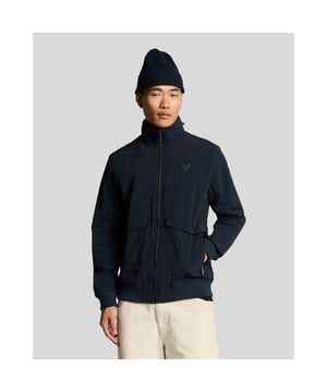 Funnel neck.Full zip fastening.Side pockets.Ribbed cuffs and waist.Tonal branding.Regular fit.