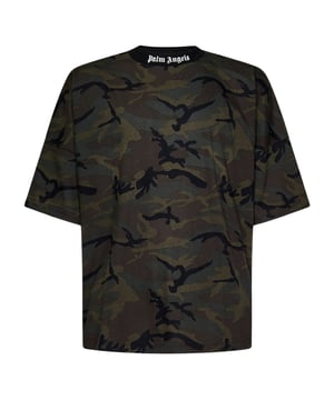 Elevate your streetwear collection with the Palm Angels Camo Classic Logo Oversize Tee Military. Crafted from 100% premium cotton and made in Italy, this tee offers exceptional comfort and durability. Its military-inspired camo pattern combined with the iconic Palm Angels logo delivers a bold, stylish statement that stands out effortlessly. The oversize fit ensures a relaxed, contemporary silhouette that enhances everyday wear. Perfect for layering or wearing solo, this versatile tee brings a high-end edge to casual outfits while maintaining all-day comfort. Experience quality craftsmanship paired with distinctive design in one standout piece