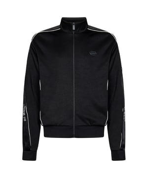 Elevate your wardrobe with the Off-White Knit Tape Track Jacket in Black, a stylish blend of 55% polyamide and 45% cotton crafted in Italy. This jacket combines premium materials for a comfortable fit and lasting durability. Its sleek design, highlighted by signature knit tape detailing, makes it a versatile piece perfect for both casual days and standout streetwear looks. Designed with attention to quality and modern aesthetics, this track jacket offers effortless style while ensuring you stay comfortable throughout the day. Upgrade your outerwear collection with this iconic Off-White essential