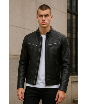 Dit heren bikerjack is gemaakt van hoogwaardig lamsleer en heeft een slim fit silhouet met een klassieke bikerstijl. Het jack is ontworpen met een ademende katoenen voering, vier buitenzakken en twee binnencompartimenten en combineert duurzaamheid, comfort en tijdloze urban fashion. Belangrijkste kenmerken: Hoogwaardige lamsleren constructie Klassiek slim fit bikerontwerp Ademende katoenen voering voor comfort Vier functionele buitenzakken Twee veilige binnencompartimenten Stevige ritssluiting aan de voorkant Getailleerde pasvorm voor een stijlvolle look Duurzaam en veelzijdig voor dagelijks gebruik Stijlvolle urban biker-esthetiek