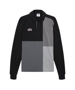 Material: Cotton, Elastane. Fabric: Interlock, Poplin. Design: Colour Block, Crest, Embroidered. Neckline: Collared. Cuff: Elasticated. Sleeve-Type: Long-Sleeved. Cut and Sew Panel, Woven Label. Fit: Relaxed Fit. 200gsm. Sustainability: BCI Approved. S: 37 in. M: 40 in. L: 43 in. XL: 46 in. XXL: 49 in.