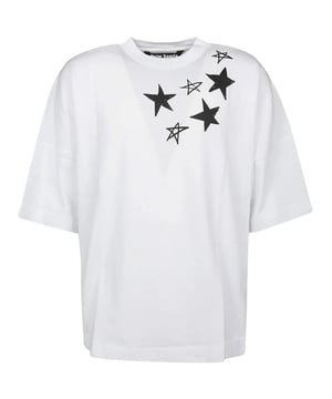 100% Cotton. Design: Logo, Shooting Star. Sleeve-Type: Batwing, Short-Sleeved. Neckline: Crew Neck. Fit: Oversized. S: 36 in. L: 40 in. XL: 42 in.