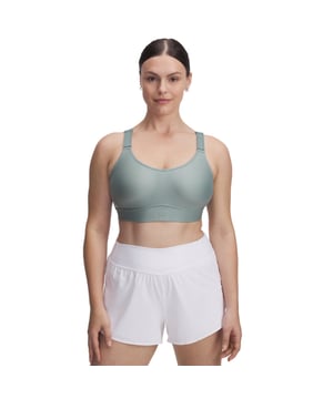 With a unique support tech that syncs with your every move plus ultra-light hollow foam padding  UA Infinity Bra is engineered for limitless support. Delivers strategic support  tailored for medium-support activities like cycling  weight training ;&; boxing;New injection-molded pad with strategic pattern for a more aerodynamic fit & a lighter feel;Mesh side panels provide added breathability & ventilation;Smooth  sweat-wicking encased elastic band has easy hook & eye closure for easy on & off;Front adjustable  convertible straps can be worn straight or crossback;Material wicks sweat & dries really fast;Odor control technology minimizes odor;UPDATED SIZING: We revamped our bra sizing so you can find a fit that feels custom to your unique shape—check the size chart to find your perfect match