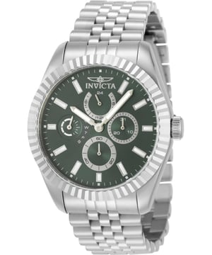 El Invicta 49535 tiene una caja de acero inoxidable de 43 millimetros con una esfera verde.
Esta modelo funciona con un movimiento de Cuarzo preciso.
Resistencia a la presión de aqua de 5 bares.
Este modelo es parte de la colección Invicta Specialty.

2 años de garantía Invicta.