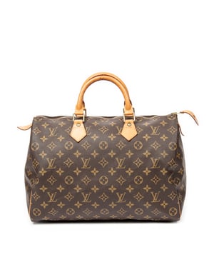 Louis Vuitton Taschen Speedy 35 Handtasche und Braun Beschichtete Leinwand und Goldenes Messing hardware. Das Produkt ist auf in sehr gutem Zustand (AB).
  Abmessungen: 35x22x18 cm 
  Zubehör inklusive: None
  Hinweise zu Riemen/Griff: Leichte Flecken
  BrandCo Paris hat seltene Artikel und die besten Konditionen zu unglaublichen Preisen vorgestellt. Geduld lohnt sich! Kaufen Sie mit Vertrauen: Alle Artikel von BrandCo Paris sind von unserem Expertenteam ausgewählt und authentisch.
  Alle Artikel enthalten ein Echtheitszertifikat und wurden von BrandCo Paris übernommen.
  Tabelle zur Klassifizierung des Artikelzustands
  N (wie neu)
  AA (perfekter Zustand)
  A (ausgezeichneter Zustand)
  AB (sehr guter Zustand)
  B (gut/mittelmäßig)