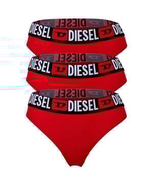 Tangas für Damen von der Marke DIESEL im praktischen 3er Vorteilspack. Angenehmer Tragekomfort dank leichter Baumwolle mit Stretchanteil und toller Passform. Ein elastischer Bund mit Logo sorgt für perfekten Halt.