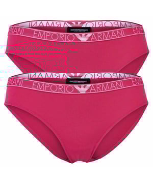 Zwei hochwertige Slips für Damen von der Marke EMPORIO ARMANI. Bequemer Webgummibund mit Logo-Schriftzug. Stretch-Jersey aus bester Baumwoll-Qualität.