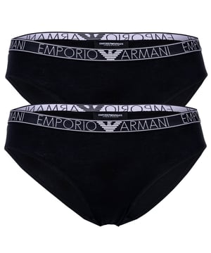 Zwei hochwertige Slips für Damen von der Marke EMPORIO ARMANI. Bequemer Webgummibund mit Logo-Schriftzug. Stretch-Jersey aus bester Baumwoll-Qualität.
