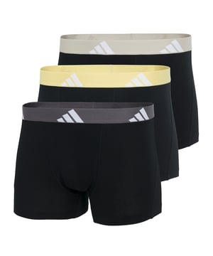 Sportliche Trunks für Herren im 3er Pack von der Marke adidas. Aus weicher Stretch-Baumwolle mit bequemem Logobund. Langlebig, guter Feuchtigkeitstransport.