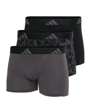 Sportliche Trunks für Herren im 3er Pack von der Marke adidas. Aus weicher Stretch-Baumwolle mit bequemem Logobund. Langlebig, guter Feuchtigkeitstransport.