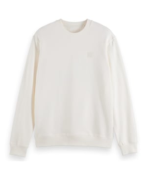 Einfarbiges Basic Sweatshirt für Herren von der Marke Scotch&Soda. Pullover Regular Fit mit kleinem Logo auf der Brust. Angenehmer Tragekomfort.