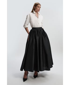 Taffeta Woven Maxi Skirt