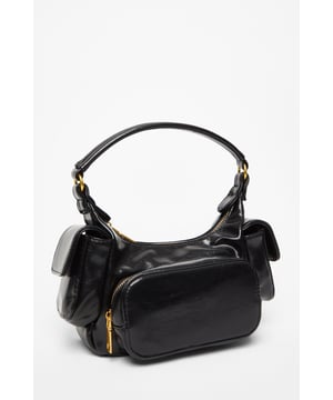 - Faux leather - Multi pocket style - Zip closure - Top handle - Mini size - 100% polyester