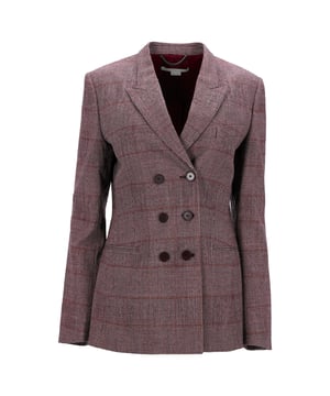 VINTAGE, RRP AS NEW
Redefine power dressing with this tailored masterpiece from Stella McCartney. Rendered in rich burgundy plaid virgin wool, this double-breasted jacket features sharp peak lapels, padded dropped shoulders, and a relaxed yet refined silhouette. It's a timeless investment piece that fuses heritage checks with modern attitude. Wear it over a sleek black turtleneck and tailored trousers for an elevated office ensemble, or throw it over a graphic tee and jeans for a borrowed-from-the-boys off-duty look. Finish with ankle boots or chunky loafers.


Stella McCartney Double-Breasted Plaid Jacket in Burgundy Virgin Wool
Condition: Excellent
Signs of wear: No retail tag but Brand tag on., No visible sign of wear., 
Packaging: None
Color: Red | burgundy
Material: Wool/hair | lana vergine
Size: IT | 42
Measurements: Length: 720; Chest: 840
SKU: NAPPUDECL466967W