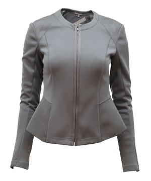 Black Joni blazer from Theory. A collarless, precisely tailored blazer jacket of sumptuously windsurf concludes with a lovely peplum waist and full zip front. Great for the office with slacks or casually with a white tee and jeans. A versatile and stylish piece!

Theory Jondi Blazer in Black Windsurf
Color: Black
Material: Windsurf
Condition: New with tag still attached, with no visible signs of wear
Size: S/IT42/US6/38
Sign of wear: No
SKU: 93579