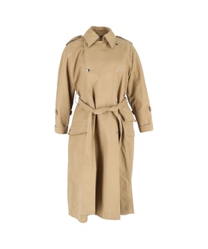 VINTAGE, RRP AS NEW
The Acne Studios Belted Double-Breasted Coat in brown cotton is a timeless piece that effortlessly blends classic tailoring with modern sophistication. Crafted from high-quality cotton, this coat features a double-breasted design with a waist-cinching belt, adding both structure and elegance. The warm brown hue makes it versatile for layering over any outfit, while the relaxed yet refined fit ensures comfort without compromising on style.

Styling Tip: Layer this coat over a sleek turtleneck and tailored trousers for a polished, professional look. For a more casual vibe, pair it with a chunky knit sweater and wide-leg jeans, finishing with ankle boots for an elevated street style. The rich brown color makes it perfect for complementing both neutral tones and pops of color in your wardrobe.

Acne Studios Belted Double-Breasted Coat in Brown Cotton

Condition: Very good
Signs of wear: Minor signs of wear, no size.
Packaging: None
Color: Brown | ochre
Material: Cotton | cotton 
Size: EU38
Measurements: Length: 1120; Chest: 550
SKU: TONPUGBCL456800W