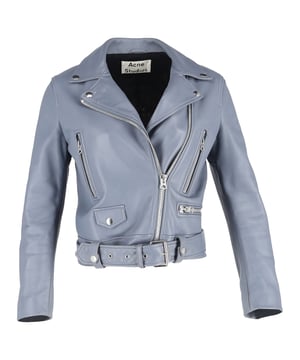 VINTAGE, RRP AS NEW
Edgy and refined, the Acne Studios Zipped Biker Jacket in blue leather brings a fresh twist to a classic silhouette with its bold color and premium craftsmanship. Made from supple leather, it features asymmetric zips and sharp tailoring that embody modern cool. **Styling Tip:** Throw it over a slip dress and ankle boots for an effortlessly chic contrast of hard and soft.

 Acne Studios Zipped Biker Jacket in Blue Leather

Condition: Very good
Signs of wear: Minor signs of wear
Packaging: None
Color: Blue | light blue
Material: Leather | leather
Size: EU38/M
Measurements: Length: 530; Chest: 450
SKU: NAPPUGBCL489775W