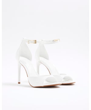 Skinny heel, Round open toe, Patent, Closed back, Ankle strapped, Heel height: 10cm