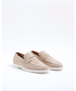 Suede fabric, Slip on, Round toe, Flat soles