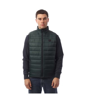 Mens BOSS Odeno2 Packable down gilet in water-repellent fabric in open green.Bringing performance and signature style together  this packable BOSS Menswear gilet has a slim fit for a neat profile. Water-repellent. Horizontal and slanted quilting.- Slim fit- Short length- Fit back length: 67 cm (26 inches)- Material: 100% Polyamide.  Filling: 100% Polyester.  Lining yoke: 100% Polyester.  Body lining: 100% Polyamide.  Machine washable.- Ref: 50530966-350