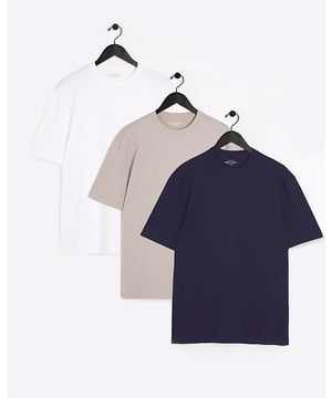 Multipack of 3, Regular fit, Crew neckline, Short sleeves