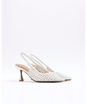 Woven style, Pointed toe, Skinny heel, Backless, Ankle strapped, Heel height: 6cm