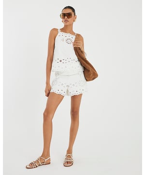 Square neck, Cut out detail, Sleeveless, Scalloped hem