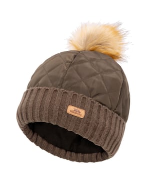 
Voering: 100% polyester. Materiaal: Acryl, Polyester. Stof: Gebreid, Gewatteerd. Ontwerp: Diamant. Pom Pom van imitatiebont, badge van kunstleer.