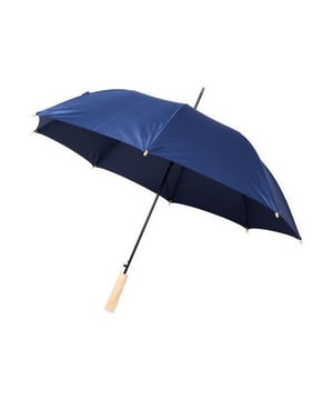 
Materiaal: Gerecycleerd PET pongee polyester. Automatisch openende paraplu met een stevige metalen schacht en een hoogwaardig frame met glasvezelribben die flexibiliteit bieden in winderige omstandigheden. Voorzien van een houten handvat en tips. Duurzaam product. Afmetingen bij opening: 85cm x 102cm.