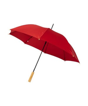 
Materiaal: Gerecycleerd PET pongee polyester. Automatisch openende paraplu met een stevige metalen schacht en een hoogwaardig frame met glasvezelribben die flexibiliteit bieden in winderige omstandigheden. Voorzien van een houten handvat en tips. Duurzaam product. Afmetingen bij opening: 85cm x 102cm.