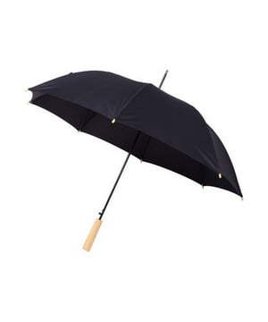 
Materiaal: Gerecycleerd PET pongee polyester. Automatisch openende paraplu met een stevige metalen schacht en een hoogwaardig frame met glasvezelribben die flexibiliteit bieden in winderige omstandigheden. Voorzien van een houten handvat en tips. Duurzaam product. Afmetingen bij opening: 85cm x 102cm.